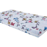 Saltea cu memorie Somnart Memory 70x140, inaltime 10 cm, pentru bebelusi si copii, husa impermeabila, fermitate medie, model fluturi