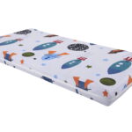 Saltea cu spuma poliuretanica Somnart Ortopedica 70x140, inaltime 10 cm, pentru bebelusi si copii, husa impermeabila, fermitate medie, model rachete