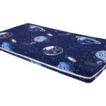 Saltea cu spuma poliuretanica Somnart Ortopedica 60x120, inaltime 10 cm, pentru bebelusi si copii, husa impermeabila, fermitate medie, model cosmos