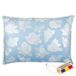 Perna SOMNART, 50x70 cm, umplutura pene 90%, puf 10%, bumbac 100%, model floral bleu