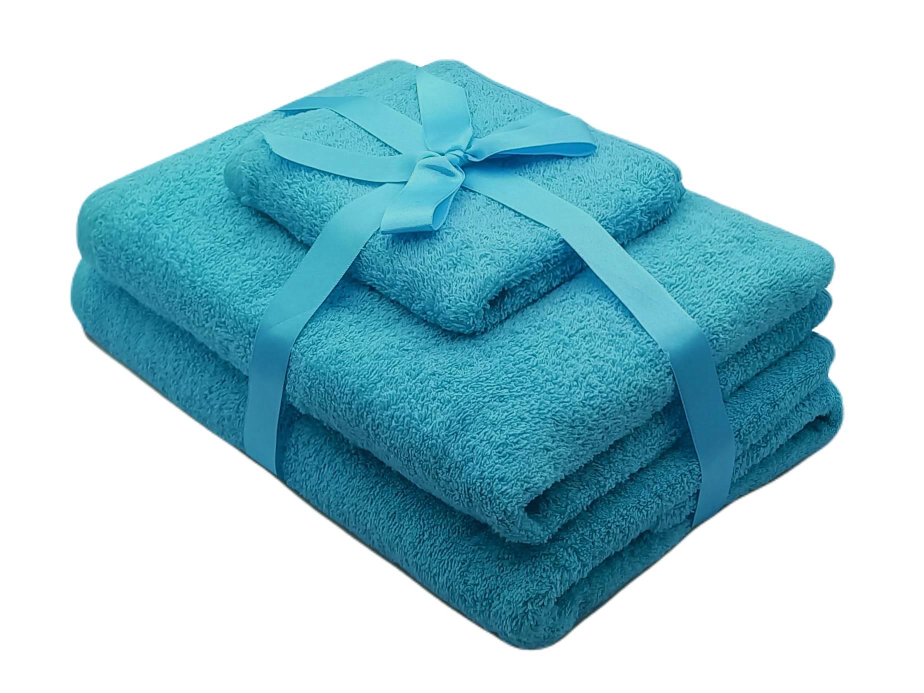 6420624022914.jpg Set prosoape 3 piese 500 gsm (fata, maini, corp) Turquoise, SomnART - imagine 1