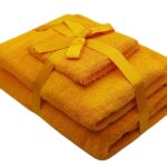 Set prosoape 3 piese 500 gsm (fata, maini, corp) Galben, SomnART