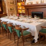 Set 2 fete de masa Damasc Somnart, 180x260 cm, 100% bumbac damasc, 12 persoane