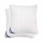Set 2 perne matlasate Somnart, 70x70 cm, microfibra cu fibre de carbon, model patrate