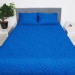 Pilota de vara 180x200 Somnart Belina, microfibra, lavabila la masina, vidata, Albastru
