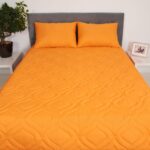 Pilota de vara 150x200 Somnart Belina, microfibra, lavabila la masina, vidata, Portocaliu