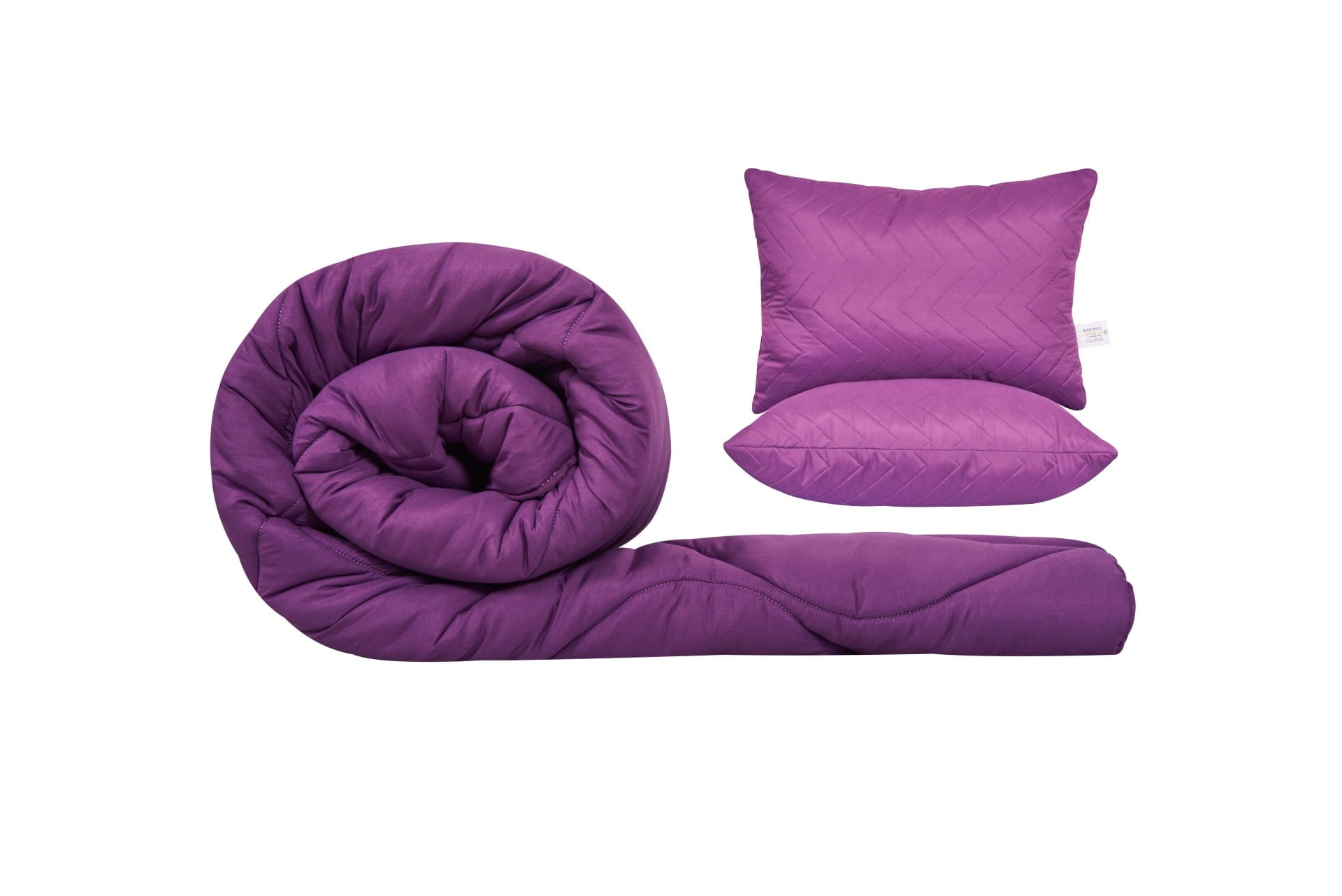 Pilota-2perne-purple-ORCHID.jpg Set SomnART gama Coral, Pilota 200x220 cm si 2 perne 50x70 cm Purple Orchid - imagine 1