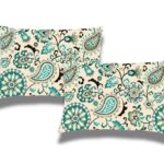 Set 2 Perne matlasate Belina, microfibra imprimata, 50x70 cm, Oriental
