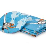 Set paturica + pernuta formarea capului bebelusului SomnArt, model Aviator