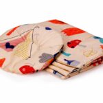Set paturica + pernuta formarea capului bebelusului SomnArt, model Bufnite