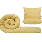 Set SomnART gama Coral, Pilota 200x220 cm si 2 perne 50x70 cm  Galben