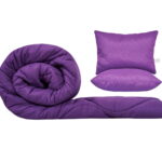 Set SomnART gama Coral, Pilota 200x220 cm si 2 perne 50x70 cm Purple Magic