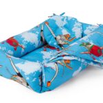 Set reductor bebe nest + paturica + pernuta pentru formarea capului bebelusului SomnArt, model aviator, Albastru