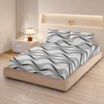Husa de pat Finet + 2 fete de perna, pentru saltea de 160×200 cm, Silver Waves, 31
