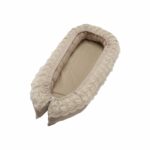 Pozitionator SomnArt baby nest, 94x60cm, cu dantela, crem