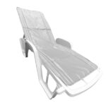 Saltea cu interior vatelina Somnart 60x190, inaltime 1 cm, pentru ?ezlong, doua segmente, husa impermeabila, culoare alb