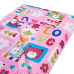 Lenjerie patut bebe, SomnART, cearceaf pat 60x120x10 cu elastic, cearceaf pilota 80x110, perna joasa 20x35, Pisicute