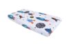 Lenjerie patut bebe, SomnART, cearceaf pat 60x120x10 cu elastic, cearceaf pilota 80x110, perna joasa 20x35, Rachete - imagine 2