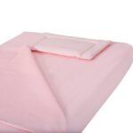 Lenjerie patut bebe, SomnART, cearceaf pat 60x120x10 cu elastic, cearceaf pilota 80x110, perna joasa 20x35, Roz