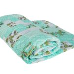 Pilota matlasata Ultrasleep Green Flowers Somnart, 180x200 cm, 250 g, microfibra, lavabila la 40°C