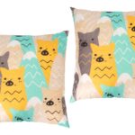 Set 2 perne Somnart Cat, 70x70 cm, microfibra