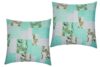 Set 2 perne Green Flowers, 70x70 cm, microfibra
