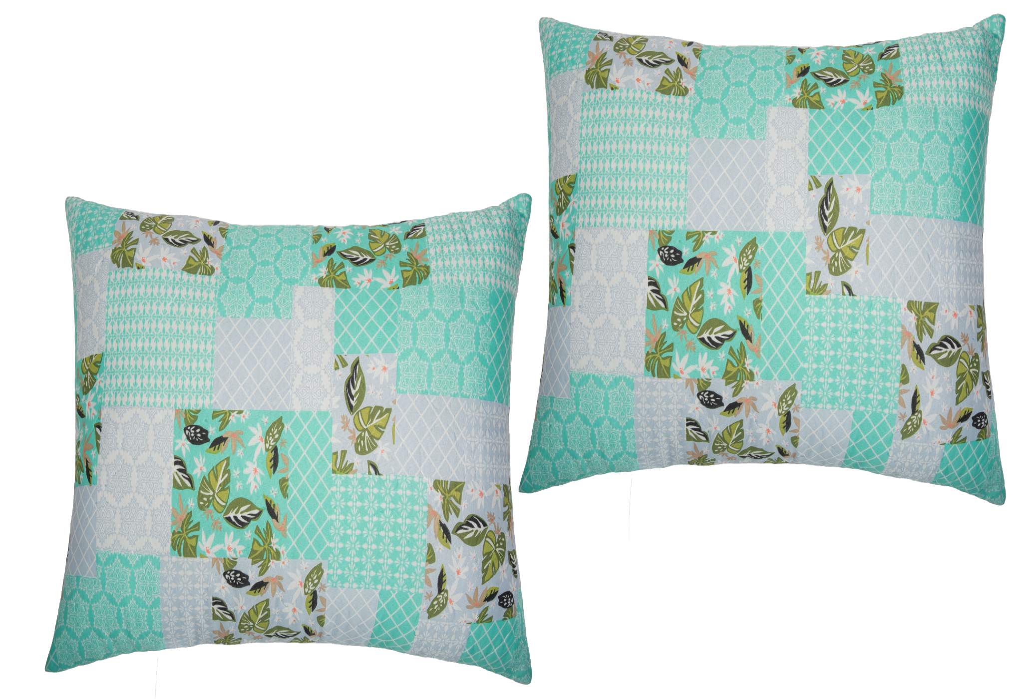 set-2-perne-microfibra-somnart-green-flowers-70x70-1.jpg Set 2 perne Green Flowers, 70x70 cm, microfibra - imagine 1