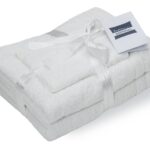 Set prosoape bumbac Somnart, 600gsm, de fata 50x90 cm + de corp 70x140 + de maini 30x50 cm, alb optic