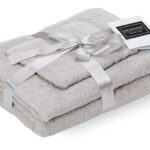 Set prosoape bumbac Domine 600gsm de fata 50x90 cm + de corp 70x140 + de maini 30x50 cm - gri