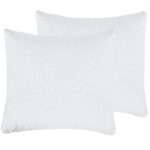 Set 2 Perne 60x60 Somnart Belina, microfibra, lavabile la masina, vidat, alb